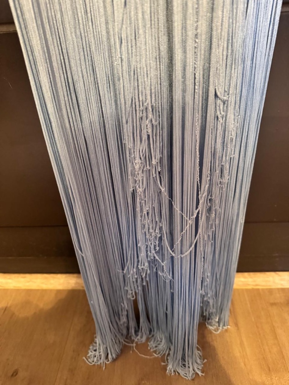 Herve Leger Blue Fringe Halter Maxi Dress - Picture 10 of 12